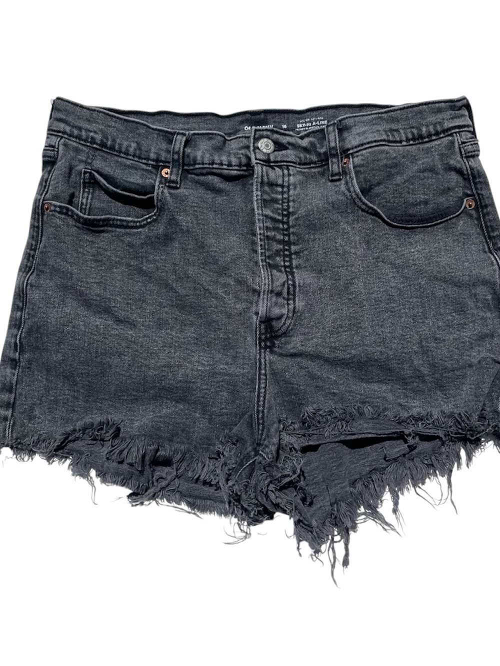 Old Navy Black High Waisted Denim Shorts size 16